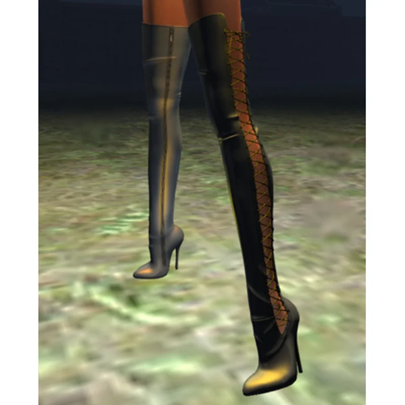 

Solid Lace Up Over Knee High Boots Thin High Heel Pointed Toe Fashion Sexy 2025 Summer Big Size Woman Shoes Zapatillas Mujer