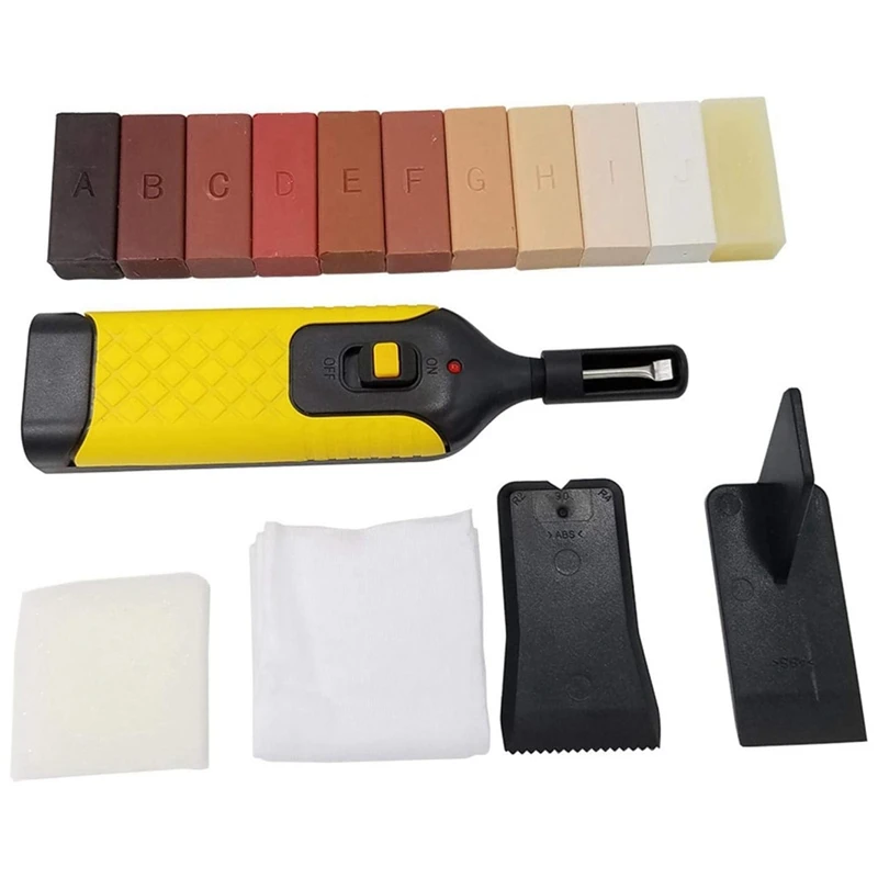 Laminate Flooring Repair Kit Electric Heating Wood Floor Scratch Repair Plastic+Resin 11 Color For Furniture