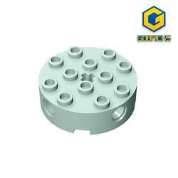 Gobricks GDS-951 Brick, Round 4 x 4 with 4 Side Pin Holes and Center Axle Hole compatible with lego  6222  DIY