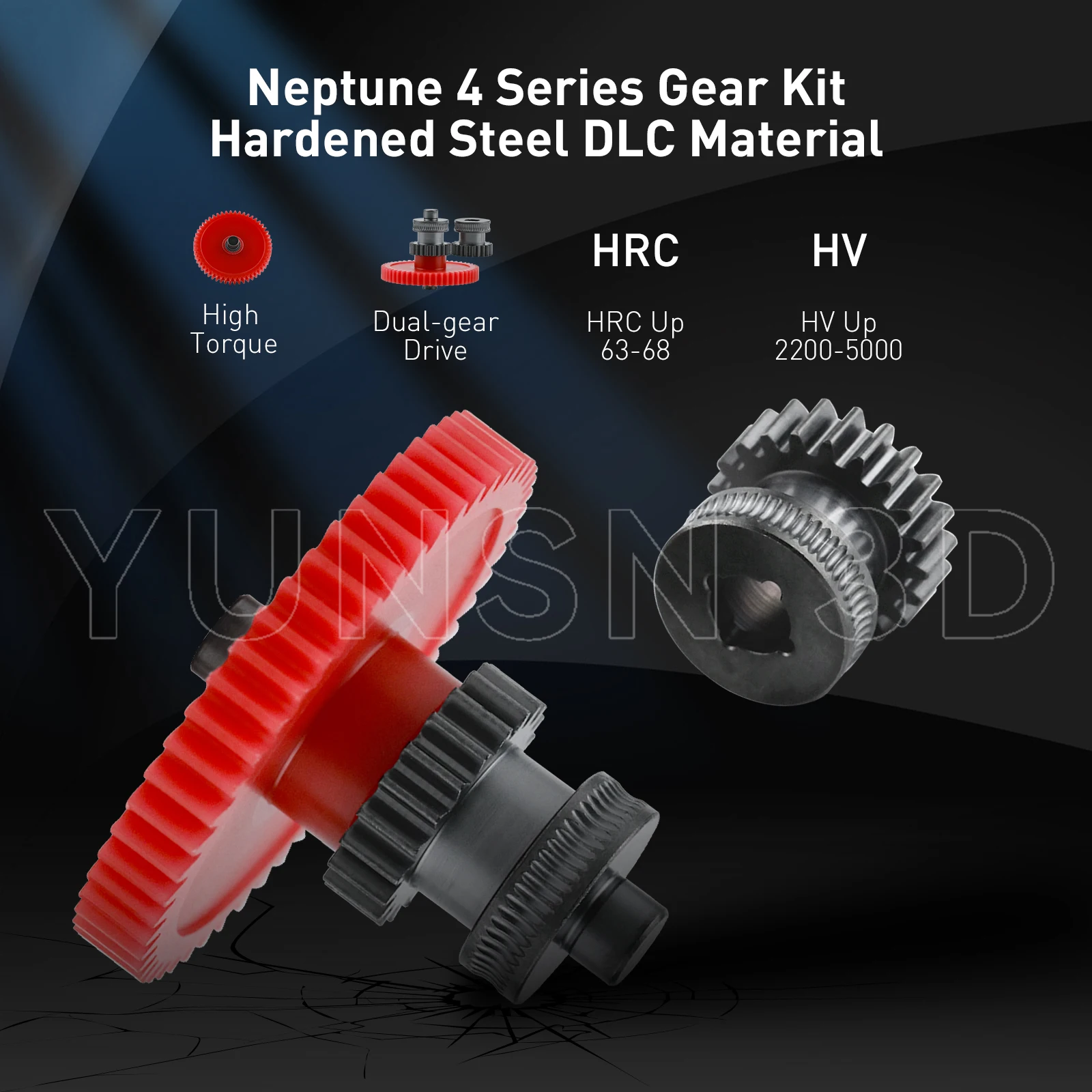 Zahnräder für Neptune 4/Pro/Plus/Max, nanobeschichteter Formstahl, integrierte Extruder-Zahnräder, CNC-präzises Druckkit für ELEGOO 3D-Drucker – Detail 1