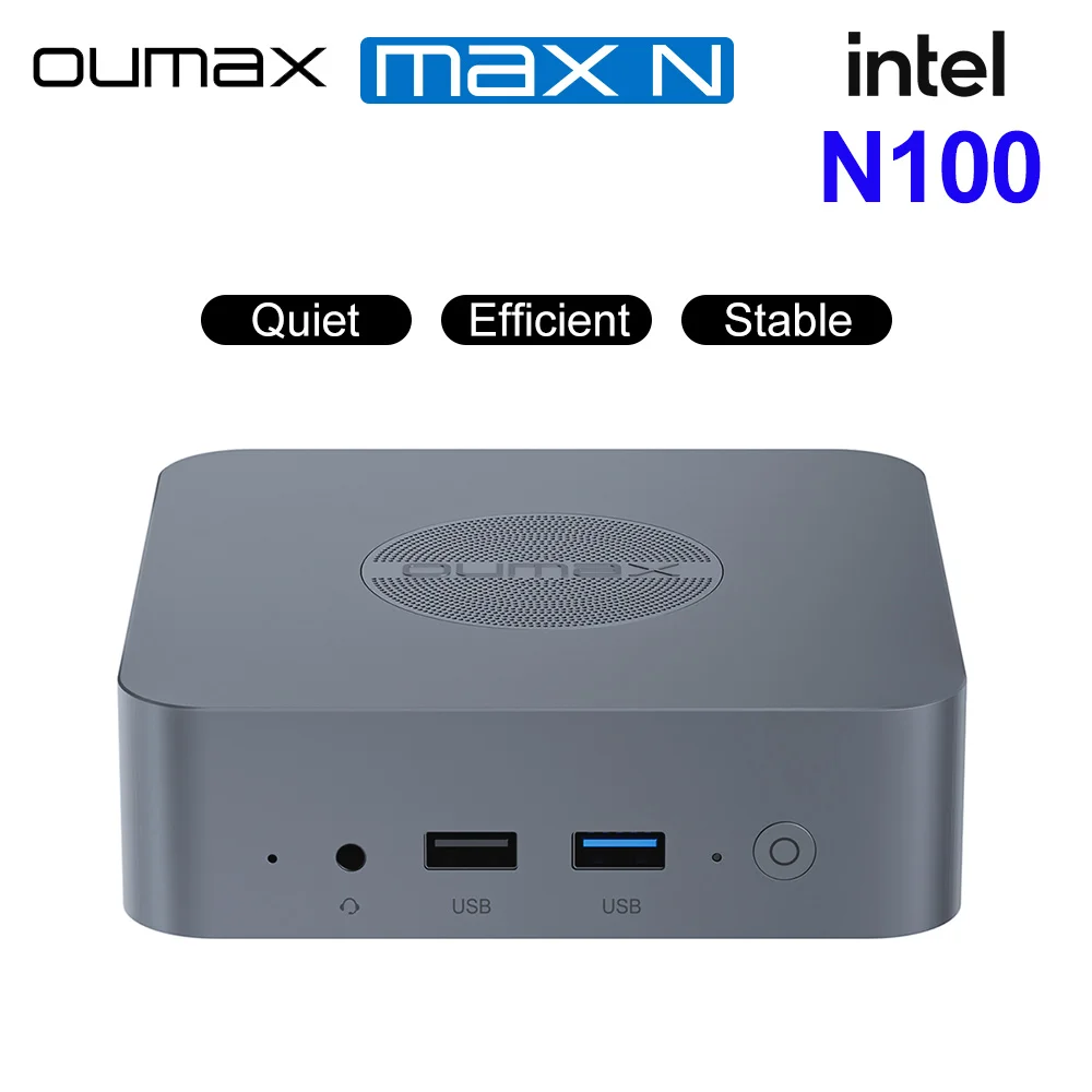 Оптовая продажа OUMAX Mini PC Intel N100 16 ГБ 500 ГБ Тихий двойной 1000M LAN N95 8 ГБ 256 ГБ Настольный компьютер VS Mini S12 Pro T8 Plus GMK G2