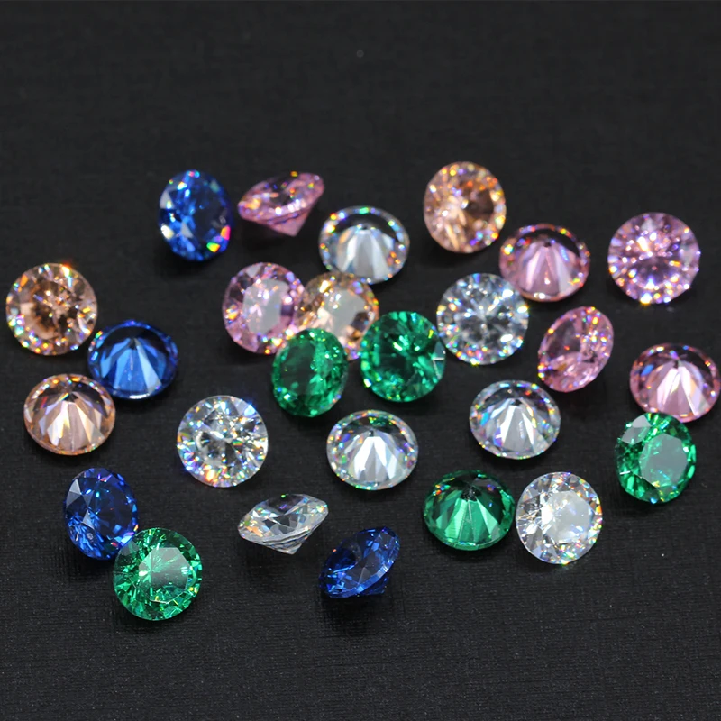 20p 6.0mm 8.0mm 10mm AAAAA Grade Cubic Zirconia Stone Multicolor Round Cut Loose For Gems Woman's Jewelry Nail Art Accessories