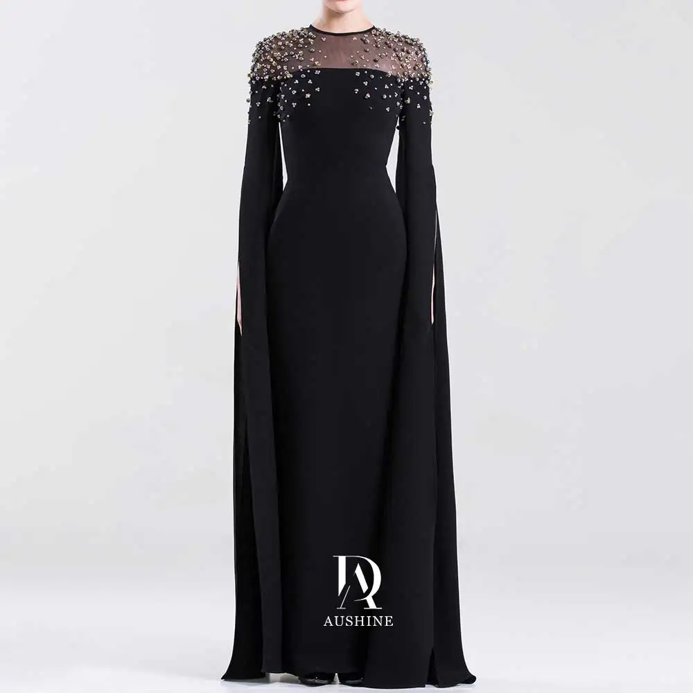 Aushine Dress Luxury Birthday Evening Dress Floor Length Full Sleeves Summer Elegant Wedding Party Gowns For Women Arab 2024Fu