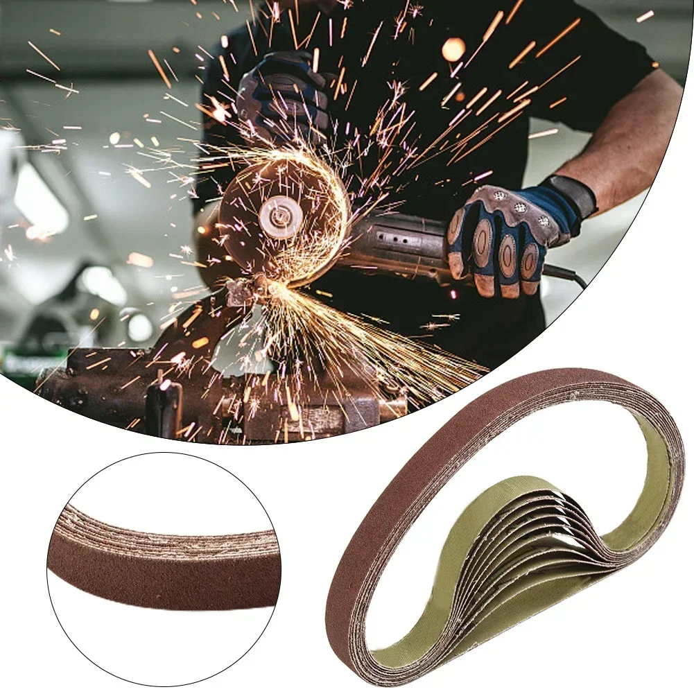 Imagem -06 - Conjunto Lixa Cintos 60600-grit Bandas Abrasivas para 15x452 mm M10 Lixadeiras Arquivo Lixadeiras Cinto de Madeira Polimento de Metal Macio 10 Peças