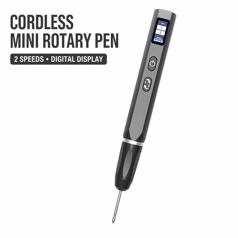 Cordless Mini Rotary Tool Pen 5W, 2-Speed 20000 RPM, USB-C Rechargeable Engraver for Nail Art, Jewelry and Crafts