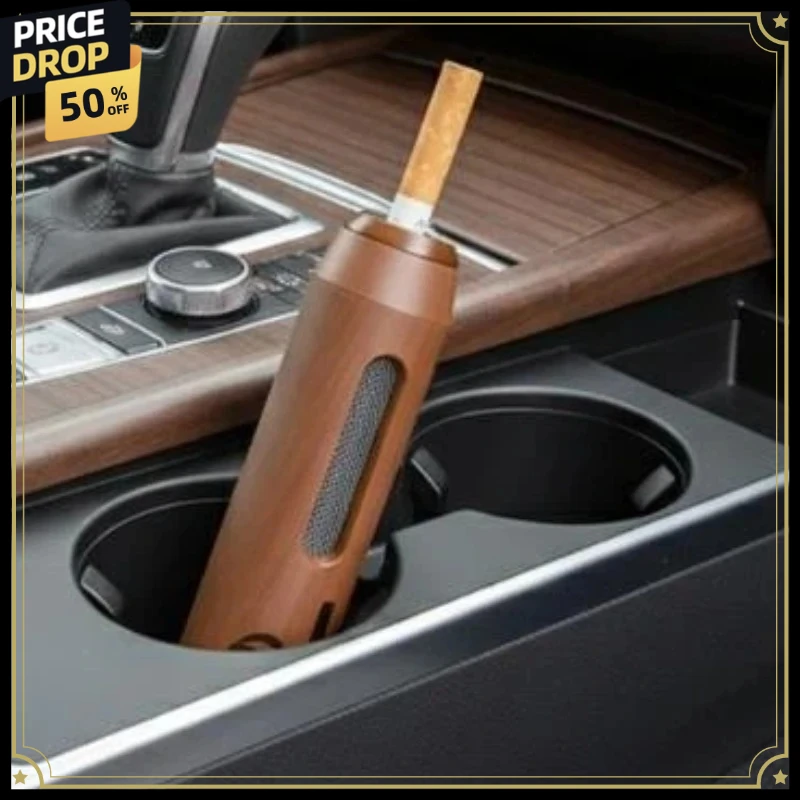 

Heat-Resistant Handheld Car Ashtray - Anti-Ash Falling Smoking Tool - Spill-Proof Cigarette Holder with Easy-Clean Design