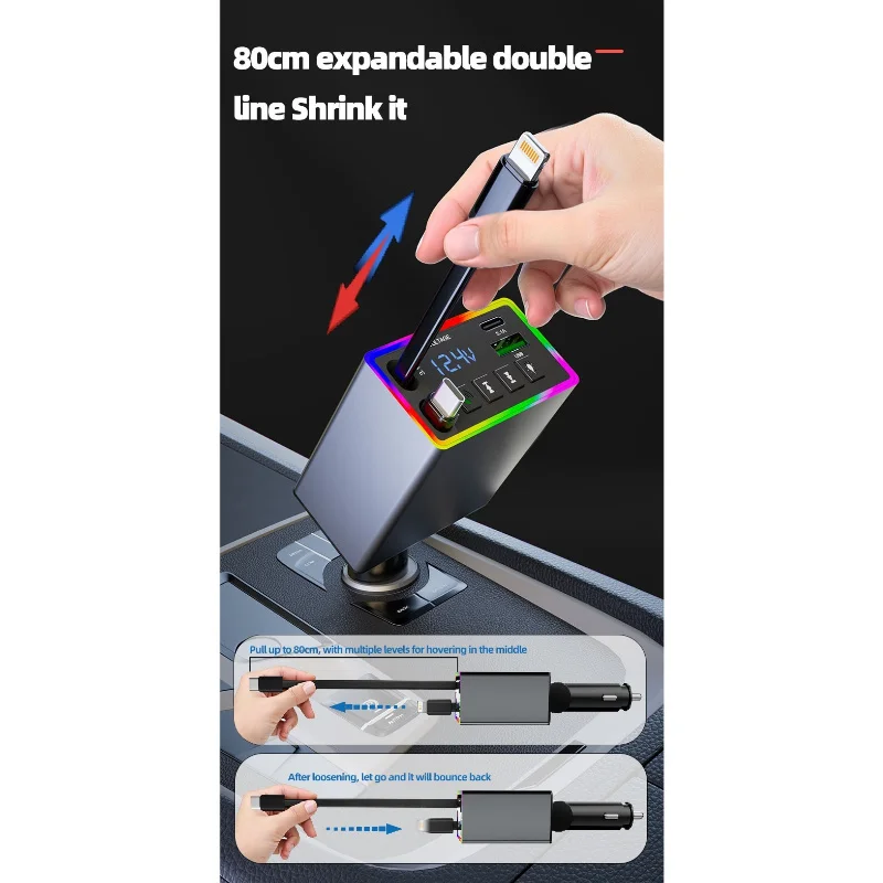 KEBIDUMEI FM Transmitter Bluetooth 5.3 Receiver USB Charger 3.1A Power Adapter Hands-free MP3 Player Car Electronics Accessories