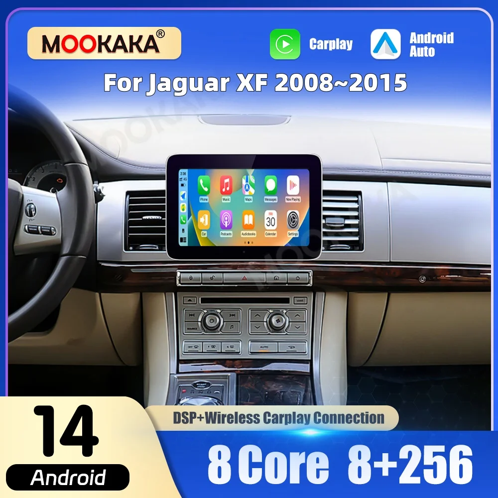 8.4Inch Android 13 For Jaguar XF 2008-2015 Car GPS Navigation Auto Stereo Radio Multimedia Player Head Unit DSP CarPlay 8 Core