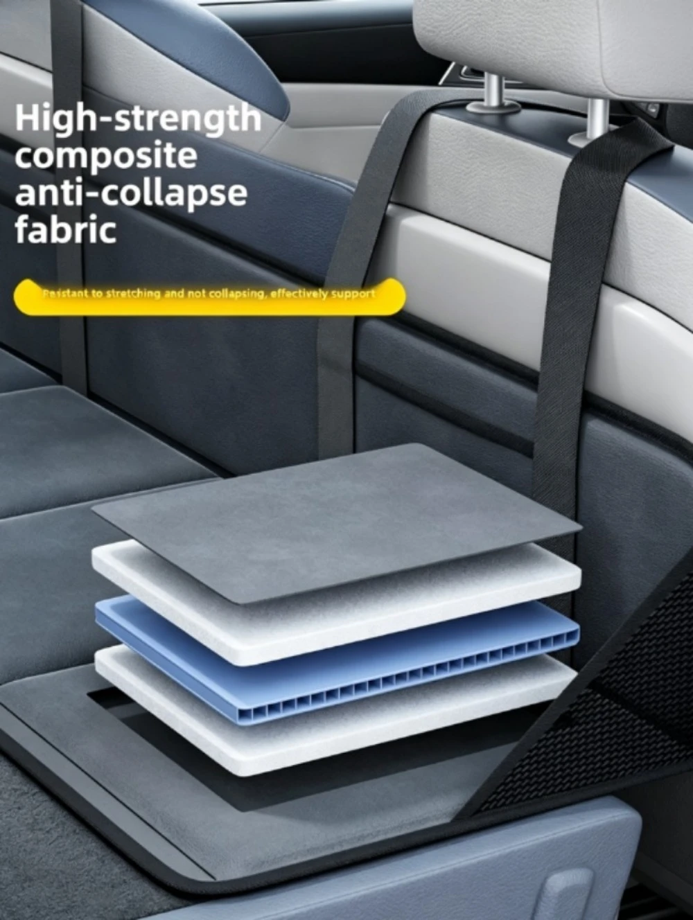 2026 Hot Single Seat Rear Seat Extender With Headrest Baffle SUV Trunk Flat Sleep Extension Board Camping Road Trip Accessory