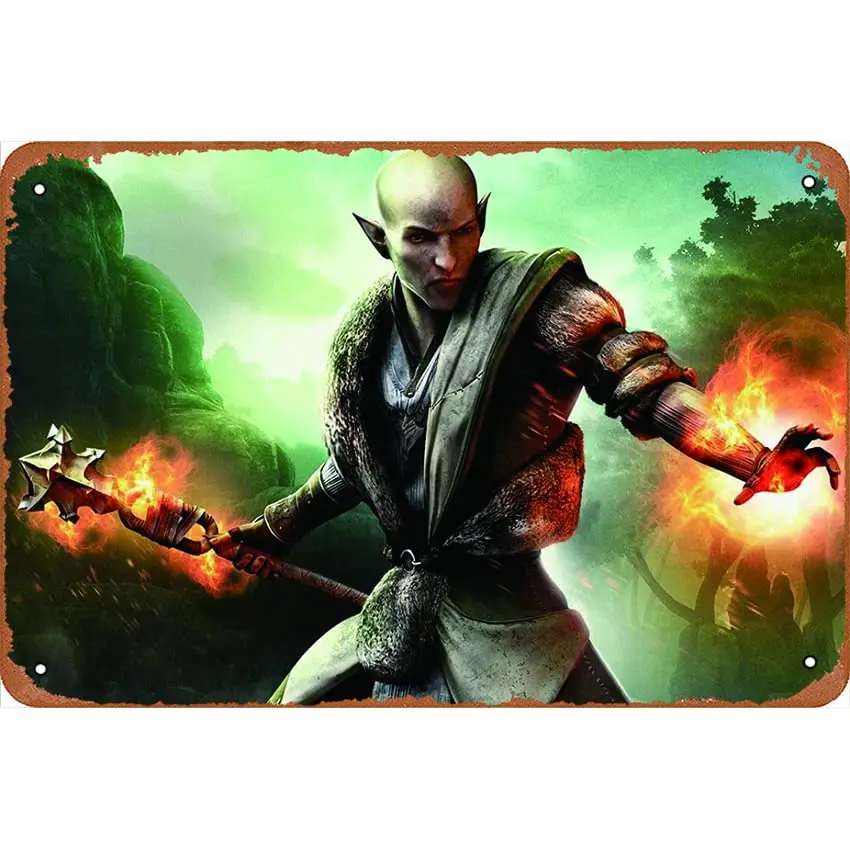 Dragon Age Inquisition Solas Games Poster Metal Tin Sign Wall Art Farmhouse Sign Decor Birthday Wedding Gift Home Bar Decoration