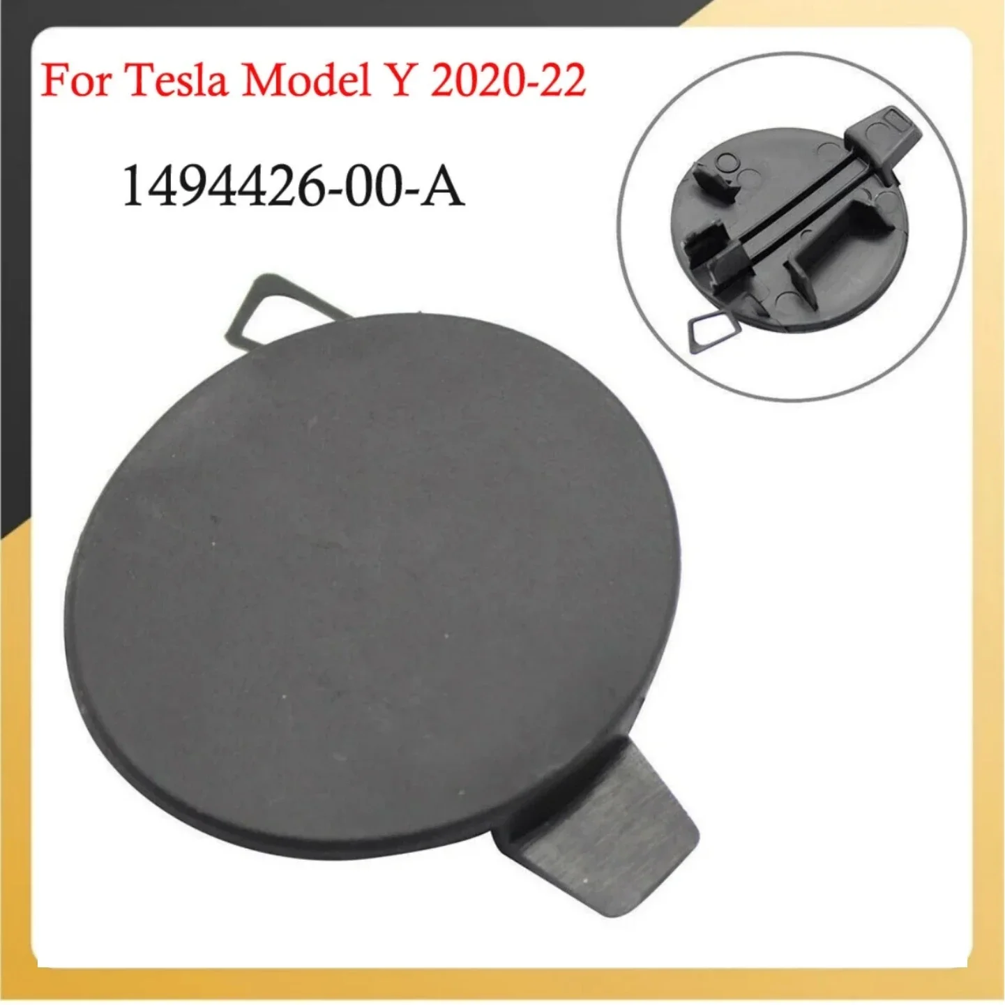 

Covers Tow Hook Cover For Tesla Model Y 2020-22 Inserts 1494426-00-A Accessories Black Car Exterior Rear Bumper Trailer Cover