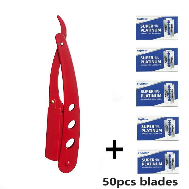 5Colors Barbershop Men's Shaver Straight Edge Barber Razor Knives Manual Beard Shaving And Care Replaceable Blades Shavette