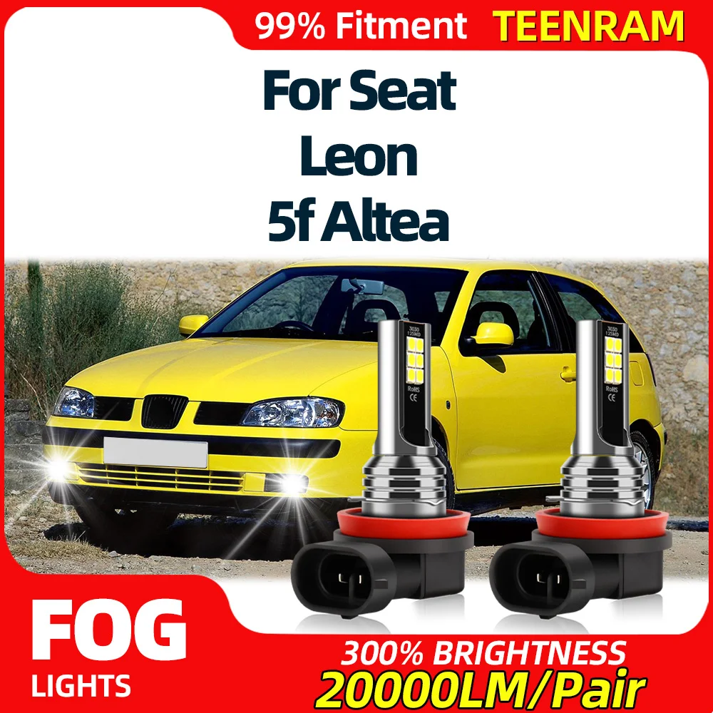 

60W Car LED Front Fog Lights Bulbs 20000LM Super Bright Auto Fog Lamps 12V 24V 6000K White Plug And Play For Seat Leon 5f Altea