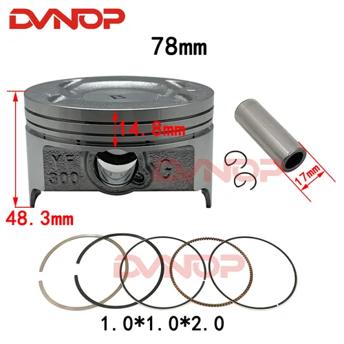 Imagen 1 del producto Juego de pistones para motocicleta, diámetro de 78mm, para Kawasaki KLX300 KLX 300 Loncin YF300