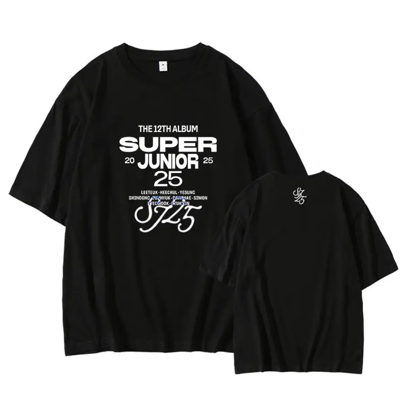 Super Junior 2025 The 12TH Album Concert T-shirt for Fans Short Sleeve Tee Cotton Summer Tops Women's T-shirt Women Clothing
