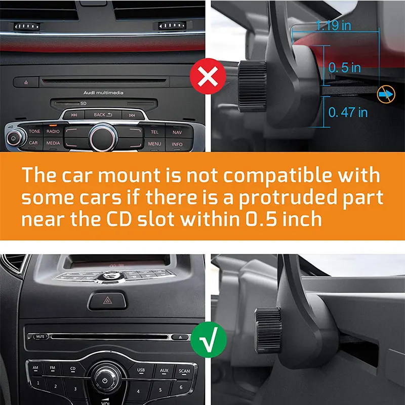 Car Wireless Charger Cd Slot Mount for iPhone Smart Wireless Charger Stand for Xiaomi Huawei Fast Charging