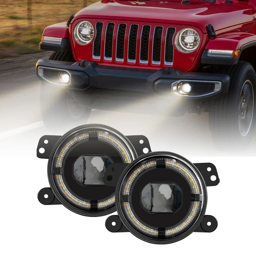 4 Inch Round LED Front Driving Fog Lights for Jeep Grand Cherokee 2011-2013/Wrangler JK 2007-2018