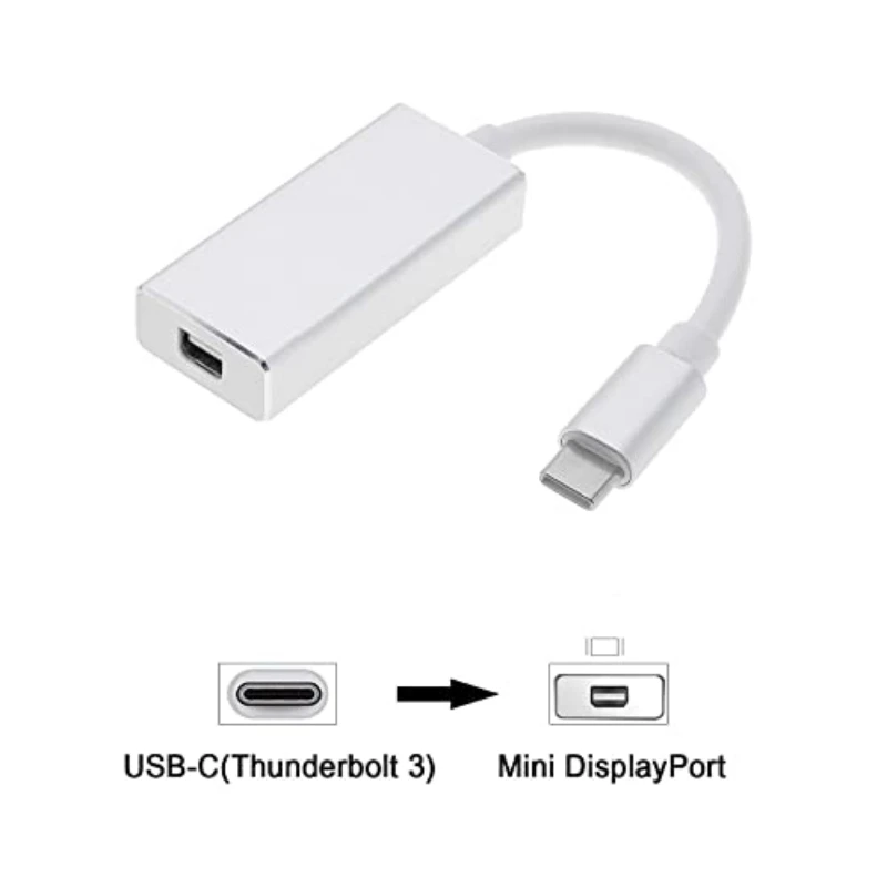 

USB C To 4K@60Hz DP Adapter Type-C(Thunderbolt3) to Mini DisplayPort(Not Thunderbolt 2) Converter Cable for Macbook LED Monitor