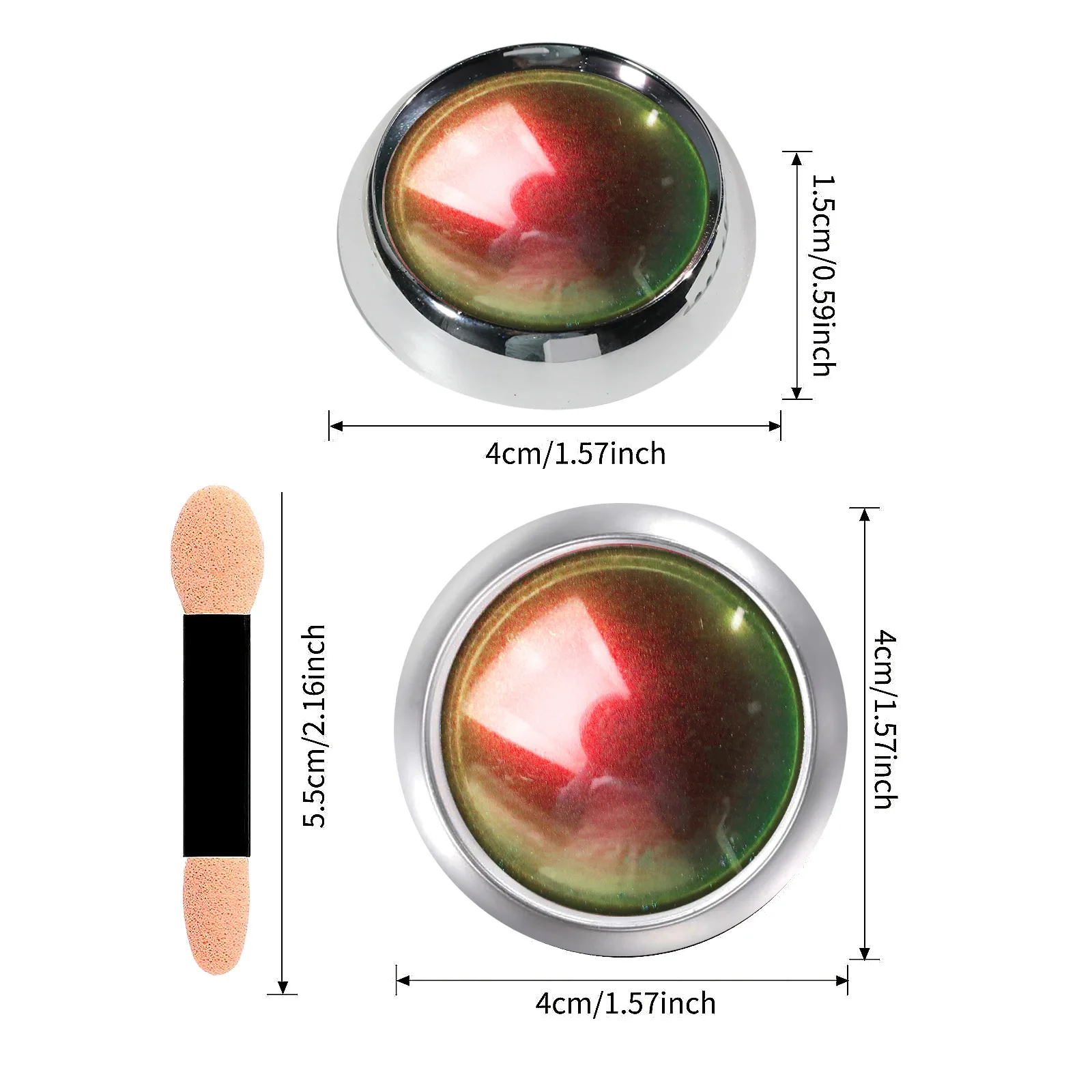 1 Doos Hameleon Magische Spiegel Nail Art Poeder 0.3G Holografische Sparkly Metallic Effect Chrome Pigment Optische Manicure Wrijven stof