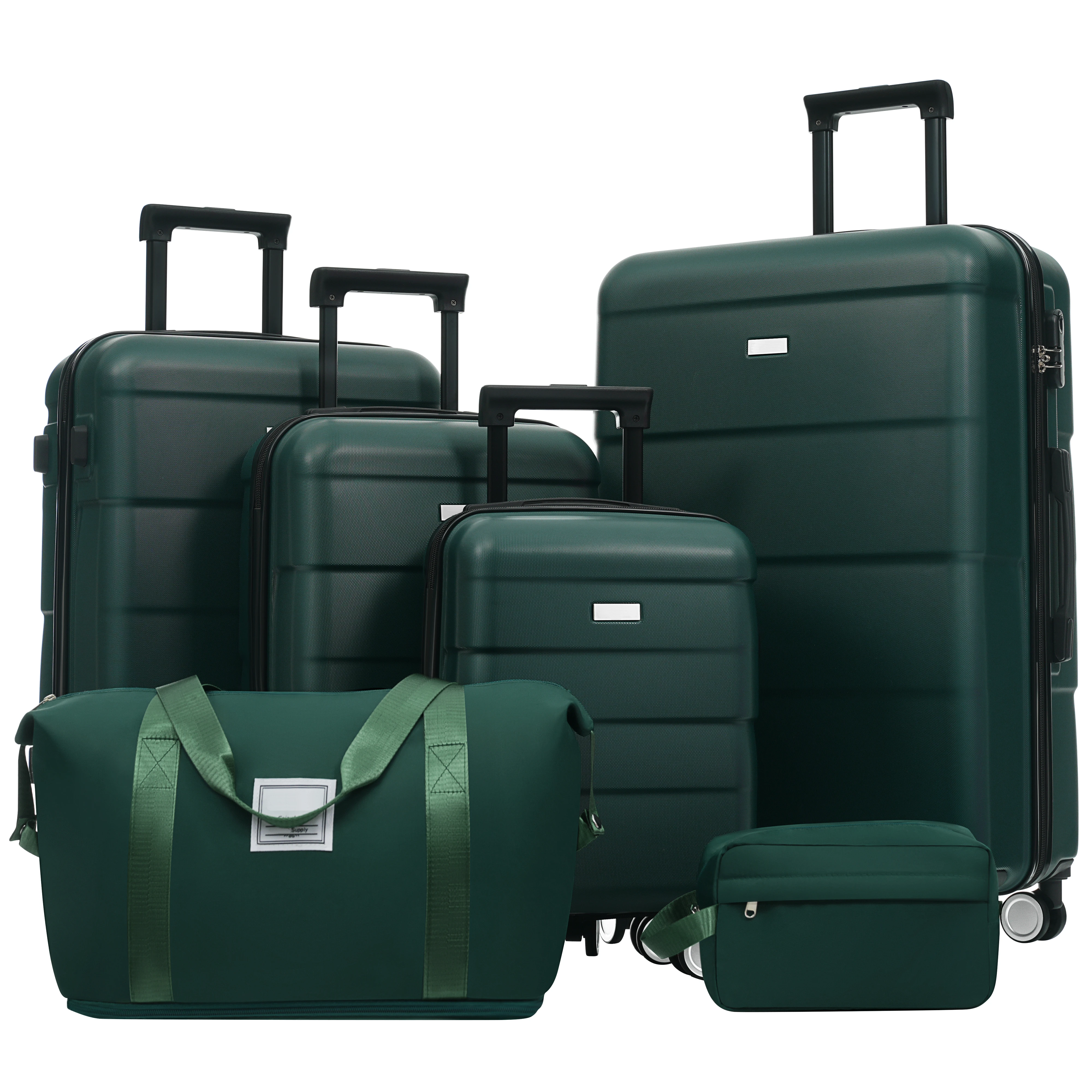 

Hardshell Luggage Sets 6 Piece With 2 Bags,Carry On Suitcase With Handle Password Lock Double Spinner Wheels, Lightweight 16-20-24-28 Luggages