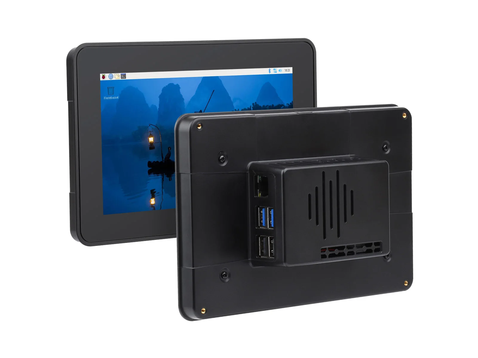 Protective Case for Raspberry Pi 7inch Touch Display 2 and Raspberry Pi 5, Compatible with Multiple 7inch Screens, Supports Inst