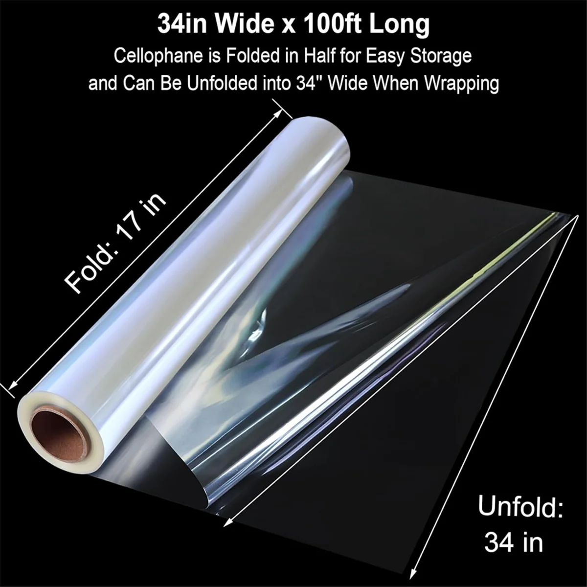 Прозрачный целлофановый рулон, – обзор и цена Cellophane Wrap Clear