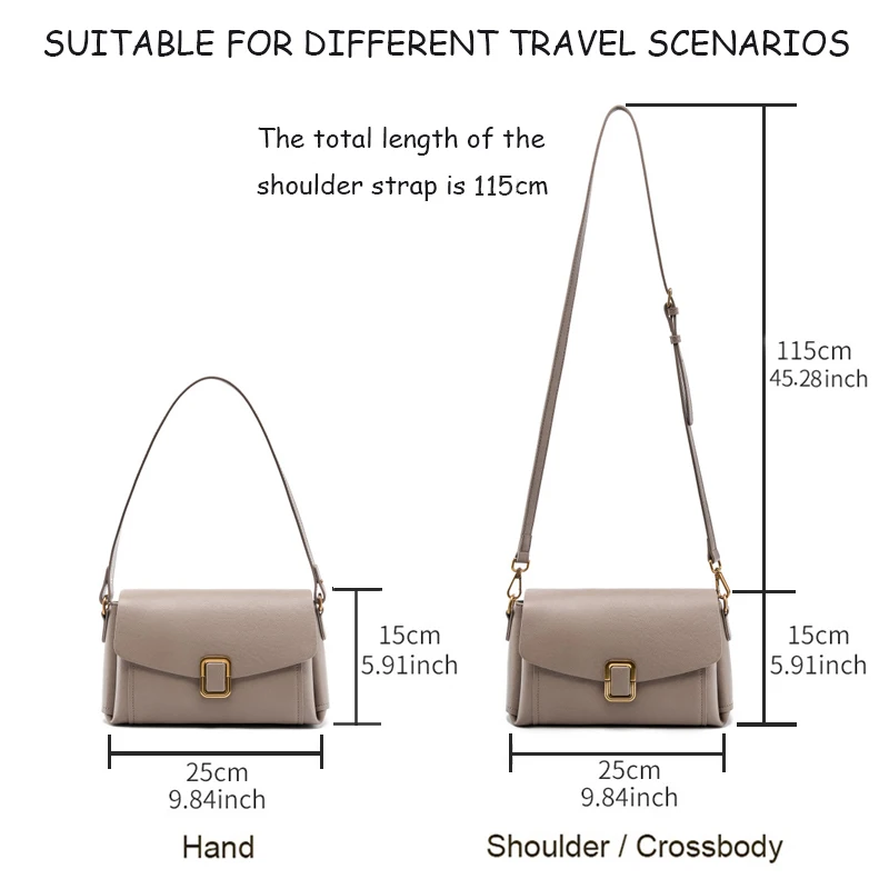 جديد السيدات ريترو موضة تنوعا تحت الإبط كتف واحد صغير مربع حقيبة المرأة جلد طبيعي التنقل حقيبة يد كروس