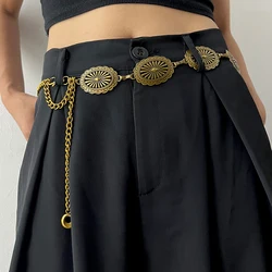 Fashion Vintage Gold Chain Belt Female Waist Adjustable Waistband Designer Belts For Women High Quality Luxury Silver Metal