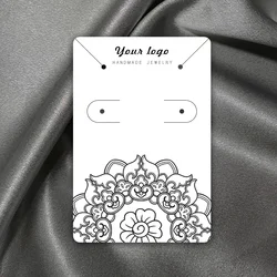100PCS 19 Sizes Jewelry Packaging Custom Logo Personalize Necklace Earring Bracelet Display Card Holder Stand White Brown