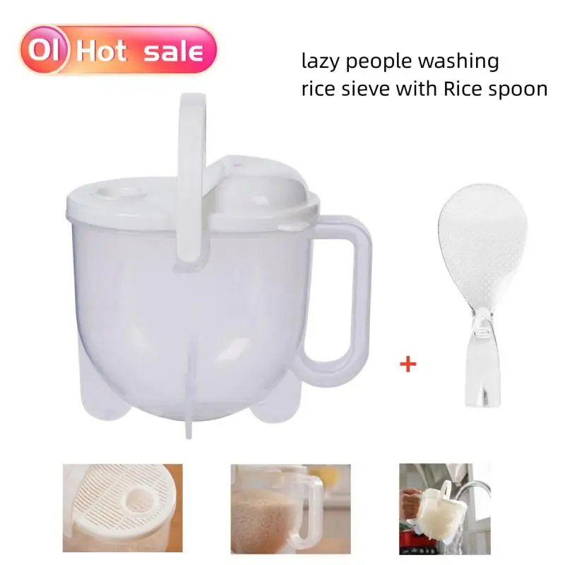 Factory spot rice washing creative household kitchen gadgets lazy people washing rice sieve convection rice washing machine