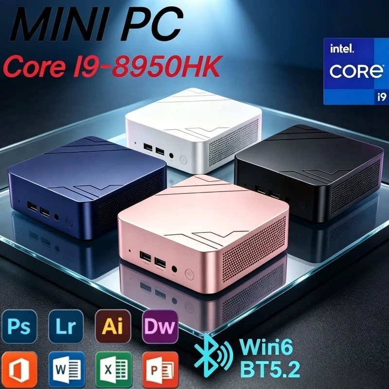 New Compact Desktop 16GB RAM 1TB 2TB SSD Intel Core I9-8950HK, 2026 Slim Mini PC For Daily Study, Office Smooth Light Gaming