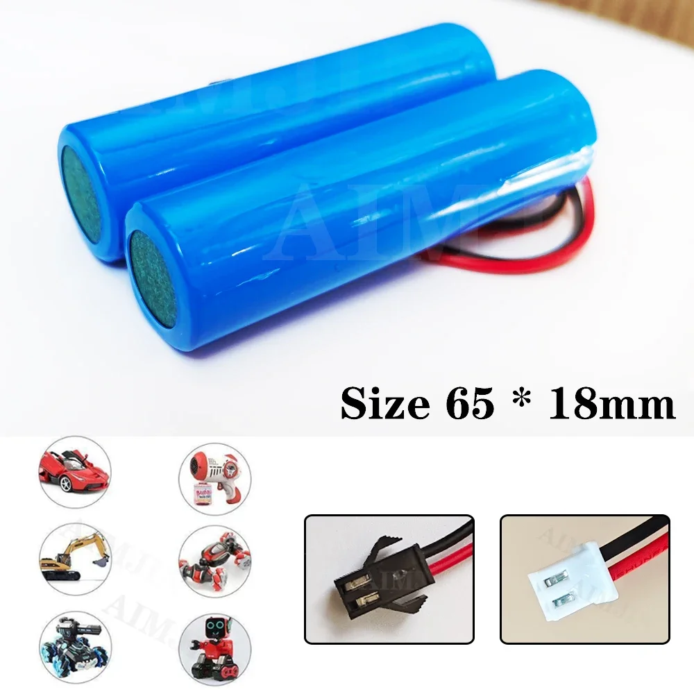3.7V 3500mah Battery 18650 For C2 D828 RC Stunt Dump Car Toy Accessory Li-ion  with SM-2P Plug