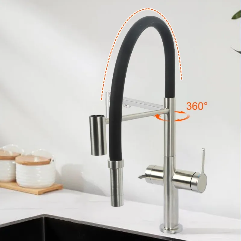 3 Way Stainless Steel Water Purifier Tap Splash Water Filter Kitchen Faucet Hot And Cold Mixer Taps