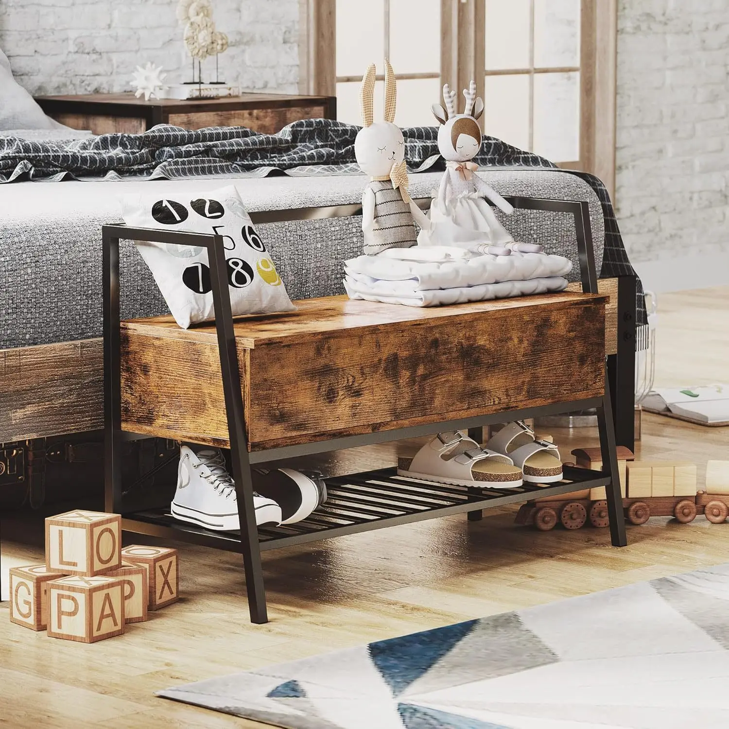 Cross-border supply Customized shoe cabinet Creative shoe changing stool Integrated shoe rack Household home storage storage cab