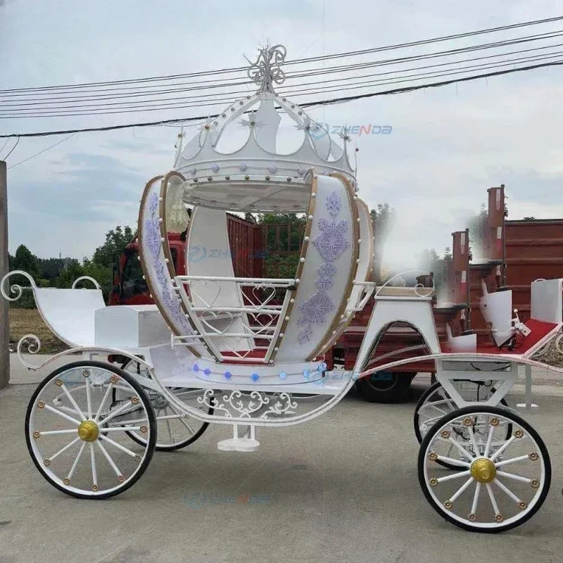 Hot sales Electric Pumpkin Cart/Cinderella Wedding Horse carriage/Luxury Classical Pumpkin Horse Wagon