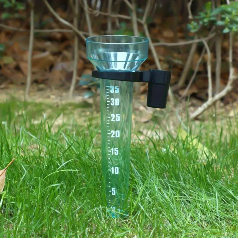 1Pc Portable Polypropylene Rain Gauge With Black Clip‑On Bracket 1‑100 Scale Rainfall Meter For Garden Balcony Farm Weather