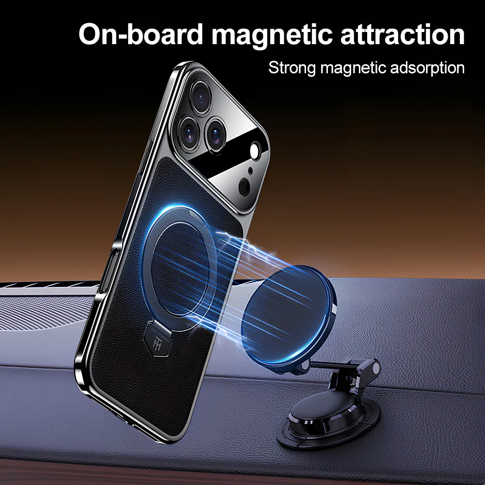 Magnetic Phone Case For Apple iPhone 17 Air 16 15 14 13 12 Pro Max Plus Built‑in Ring Kickstand Full Lens Protector Shell Cover view 6