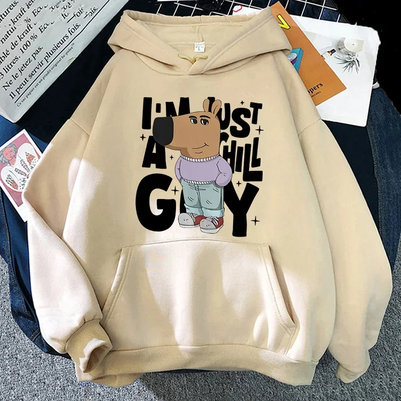 Just A Chill Guy Meme Hoodie Funny Men/women Hoodies Harajuku Aesthetic Unisex Winter Fleece Pullover Sweatshirt for Day Gift