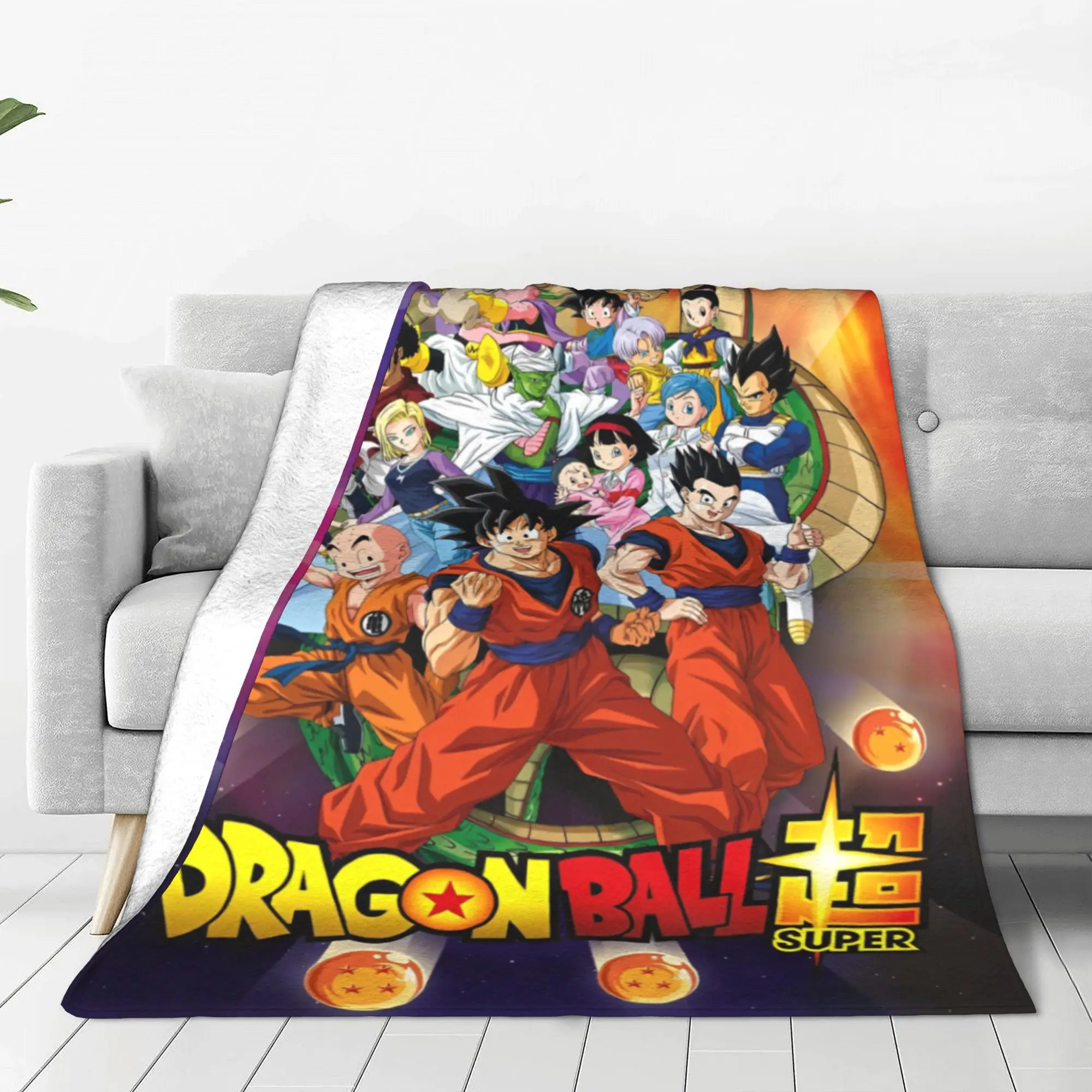Dragon Ball Z DBZ selimut Anime DBZ Goku flanel selimut lempar hangat lucu untuk tempat tidur Sofa musim semi musim gugur