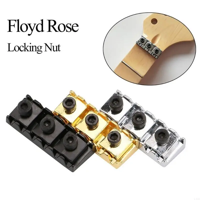 Guitar String Locking Nut with Mounting Screws and Wrench for Electric Guitar Tremolo Bridge Lock System Durable 