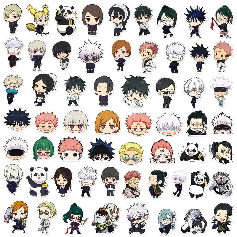 50pcs Jujutsu Kaisen สติกเกอร์ Gojo Satoru อะนิเมะ Kawaii DIY สมุดภาพตกแต่งน่ารักแล็ปท็อปขวดโทรศัพท์การ์ตูน Decals ของเล่นเด็ก