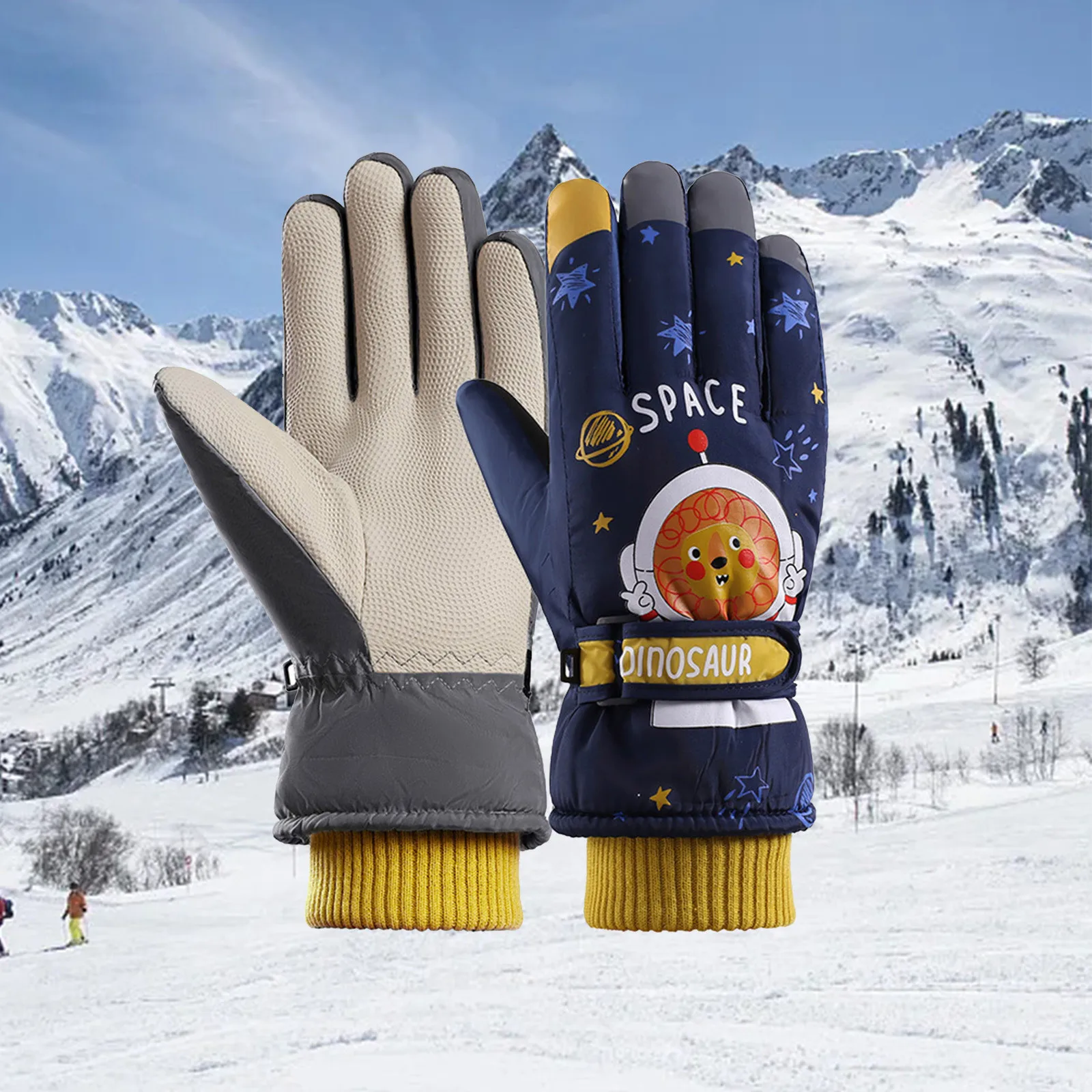 Gants Thermiques Imperméables et Coupe-Vent pour Enfant de 4 à 7 ans, Mitaines de Ski en Plein Air pour Bébé