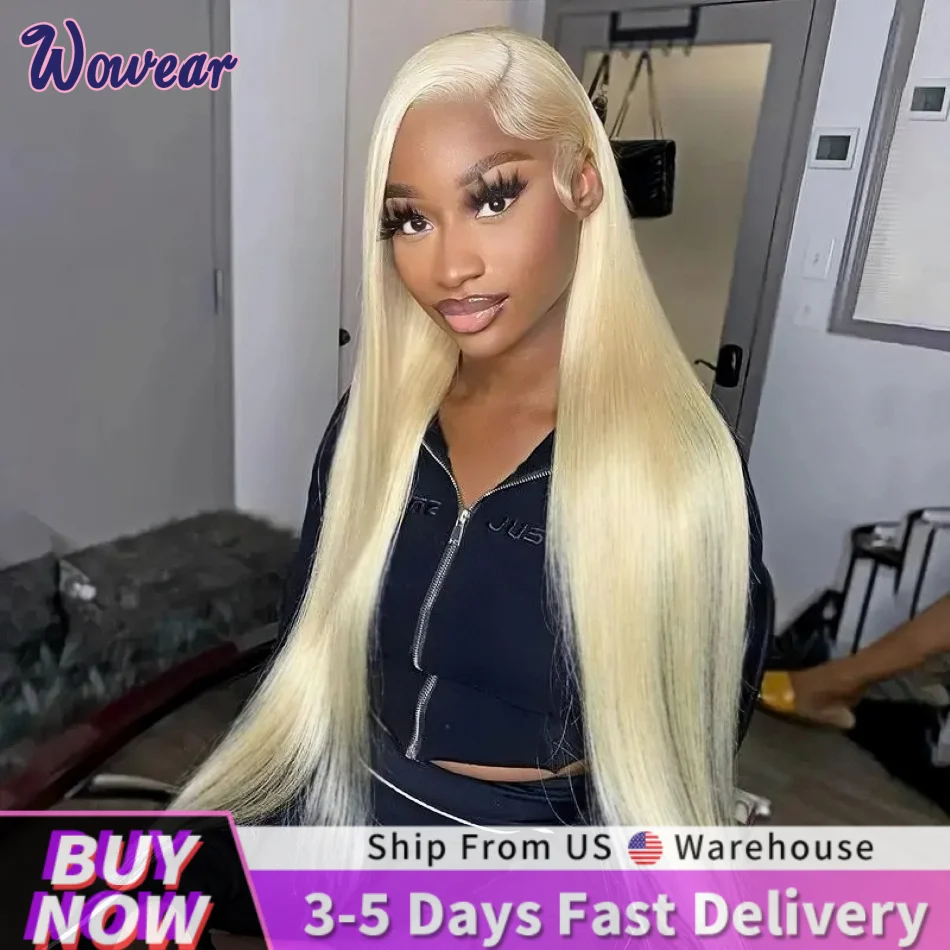 38 Inch 13x4 Straight Wigs 613 HD Honey Blonde Lace Front Human Hair Wigs Brazilian 13x6 613 Color Lace Frontal Wigs For Women