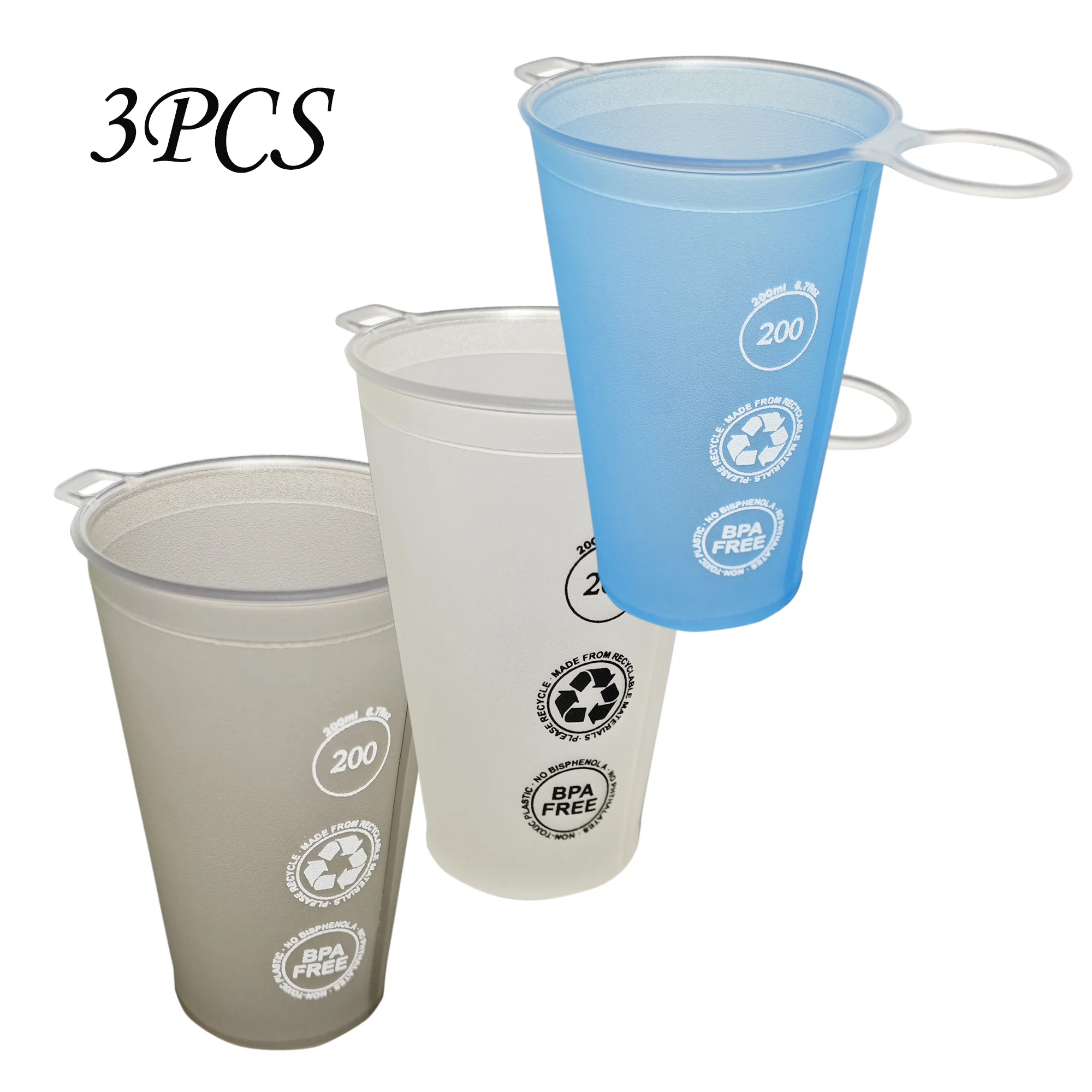 Bottiglia d'acqua da escursionismo colorata da 200 ml Tazza per bevande pieghevole morbida portatile Tazza per bere all'aperto riutilizzabile per la corsa con lo zaino in spalla