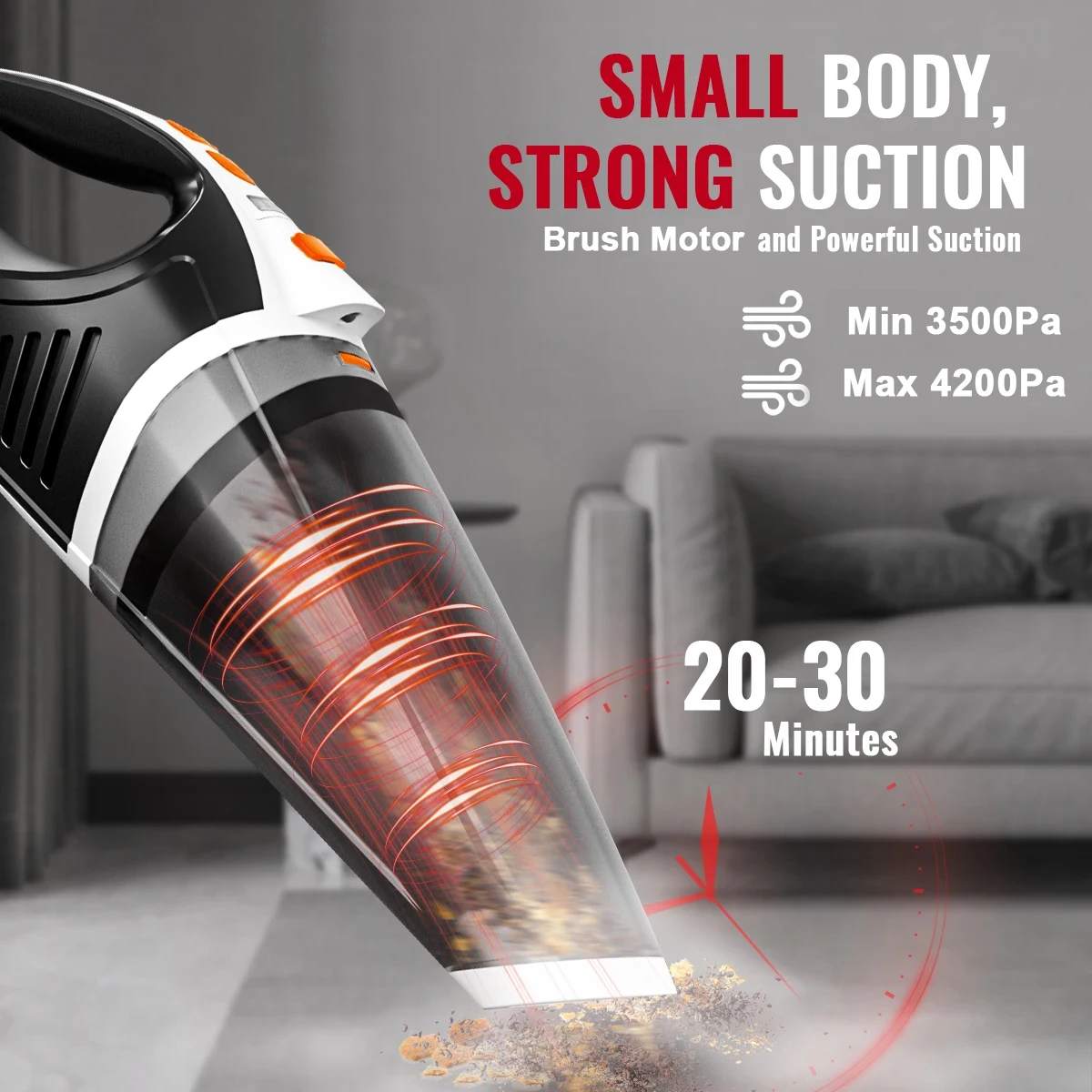 120w Handheld Vacuum Cleaner Cordless Usb Rechargeable High Power Dry Wet For Car Home Pet Hair Small Vacuum Dusting Machine