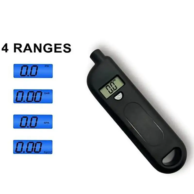 Keychain Style Tire Gauge Pocket Digital LCD Display Car Tyre Air Pressure Tester Meter For Car Bike Moto Tire Safety Alarm