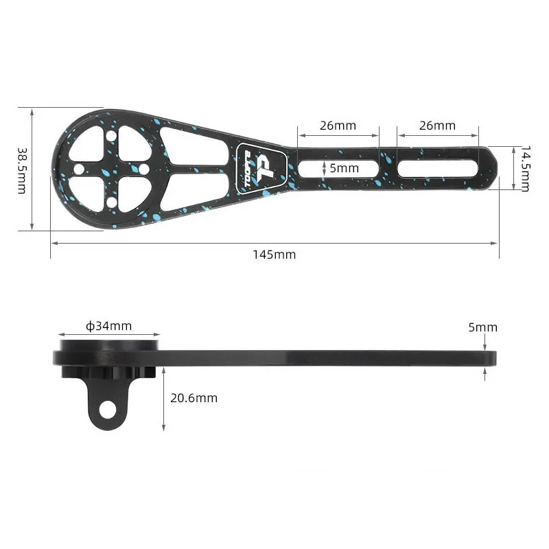 TOOPRE Handlebar Counter Bracket, Aluminum, Road Handlebar Extension Lamp Bracket, Action Camera Base Accessory