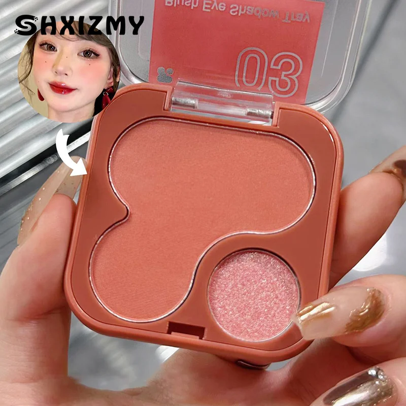 Two-tone Blush Brighten Face Blusher Nourishing Facial Cheek Natural Contour Peach Blush Palette Women Powder Makeup Cosmetics