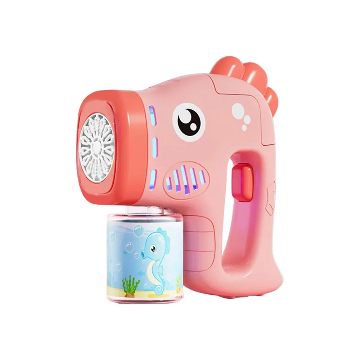 Electric Bubble Kids Automatic Soap Blower with Light Summer Outdoor Party Games Children Gift Pink