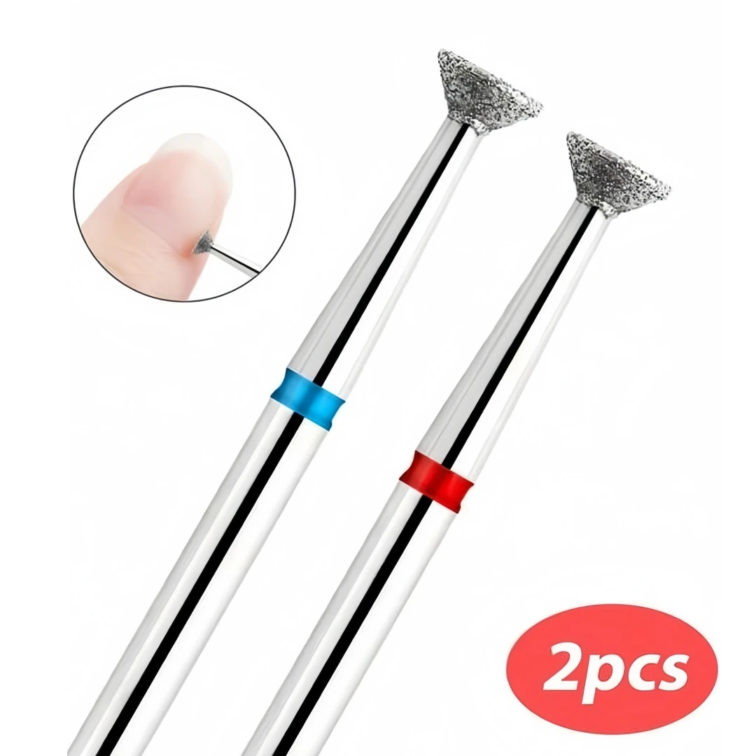 2 قطعة غرامة الماس مسمار لقمة ثقب لهب شكل المطاحن الروسية بشرة نظيفة لدغ الكهربائية مانيكير التدريبات الأظافر اكسسوارات #2